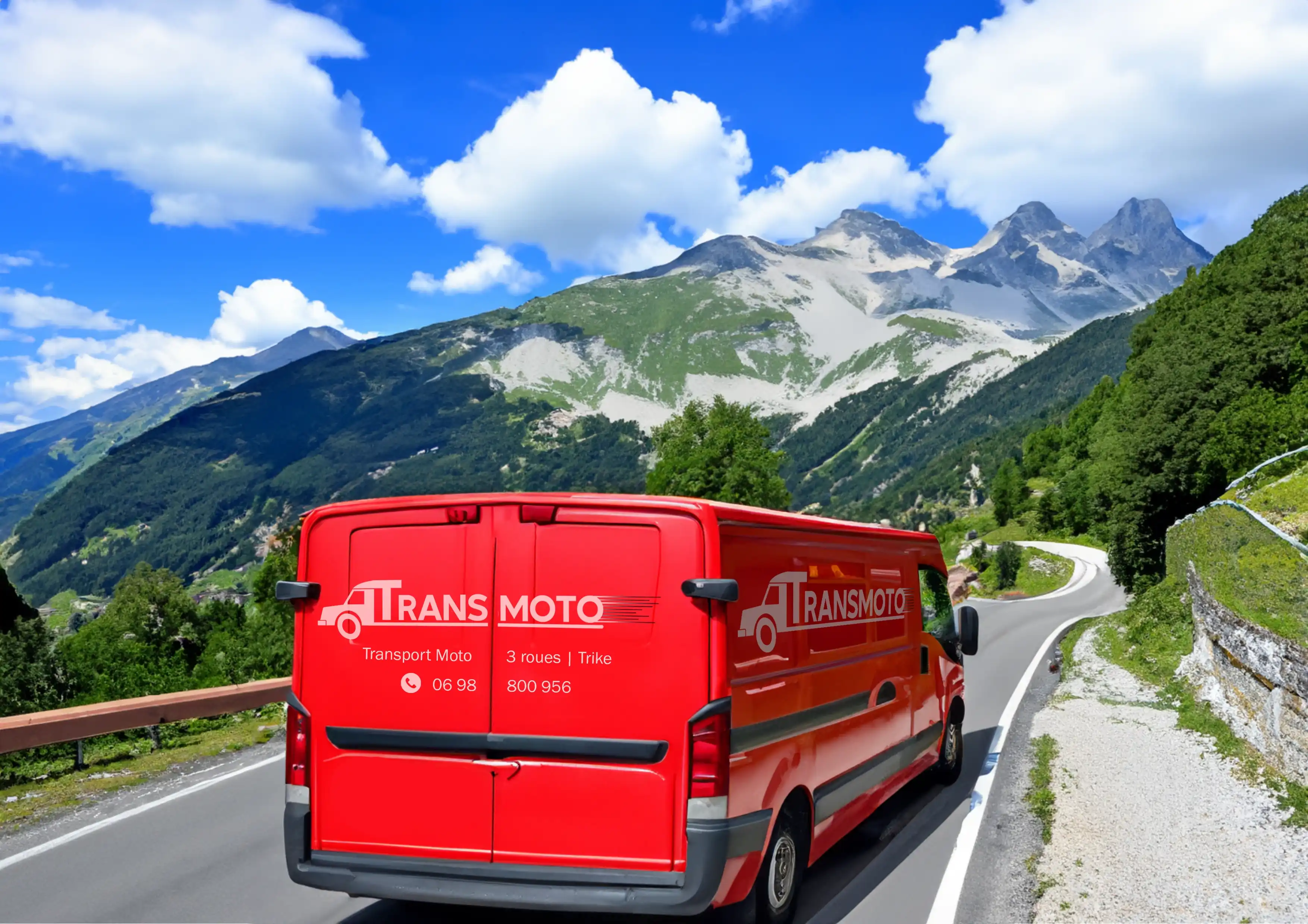 Camion Transmoto dans les Alpes